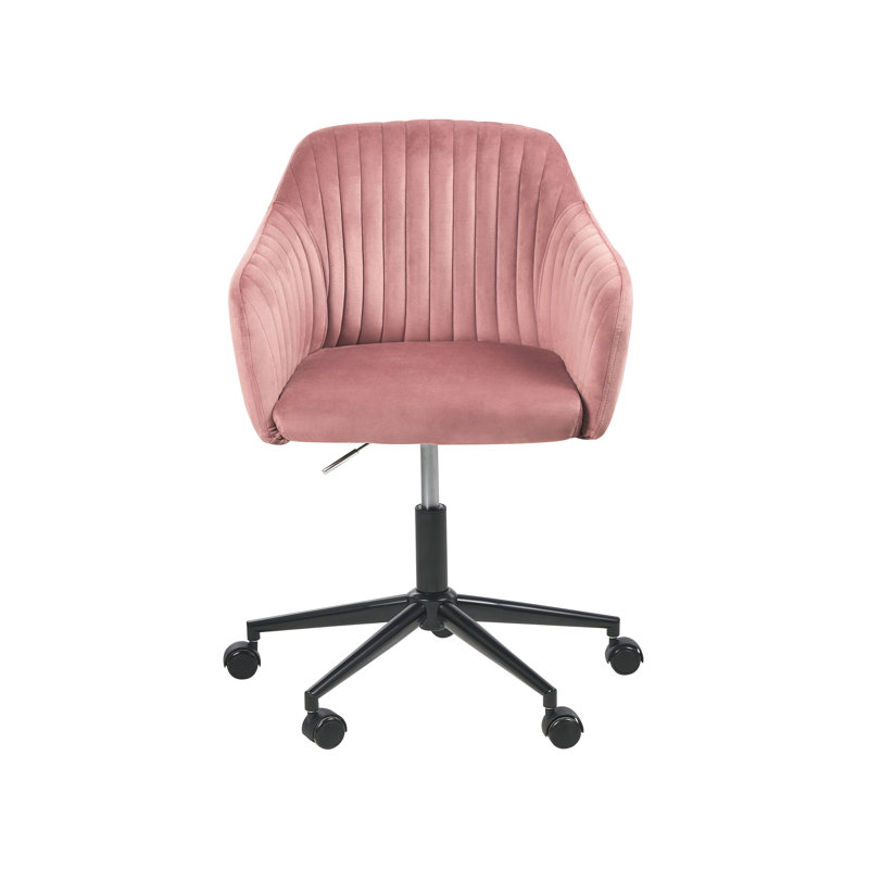 Remley Velvet Office Chair, Pink