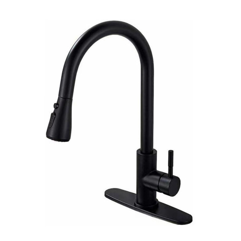 KISRAIS Pull Down Kitchen Faucet, Matte Black