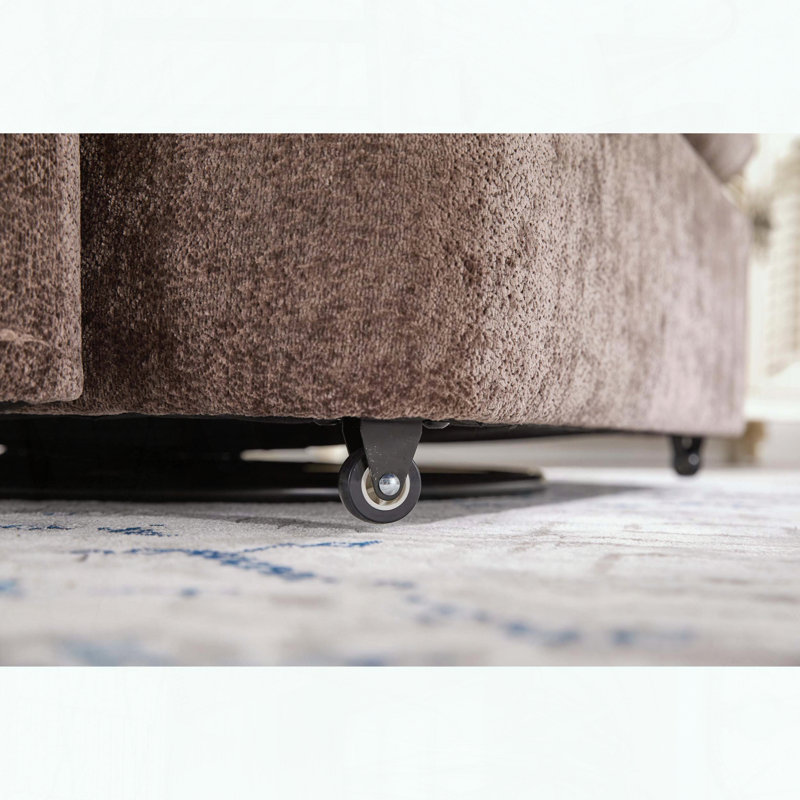 Chaise surdimensionnée en chenille pivotante à 360 ° - 3 coussins - brun, Brun