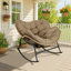 Oversized Outdoor Rocking Papasan Chair with Cushion