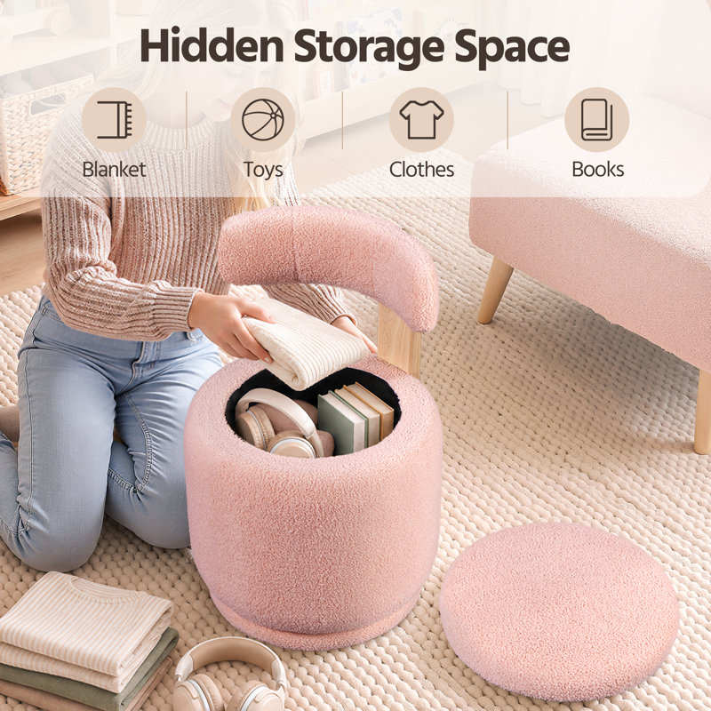 Accent Stool, Pink