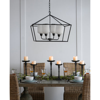 Lustre industriel en fer de 26 po, luminaire suspendu carré moderne pour cuisine, salle à manger, vestibule et vestibule, ampoule non incluse