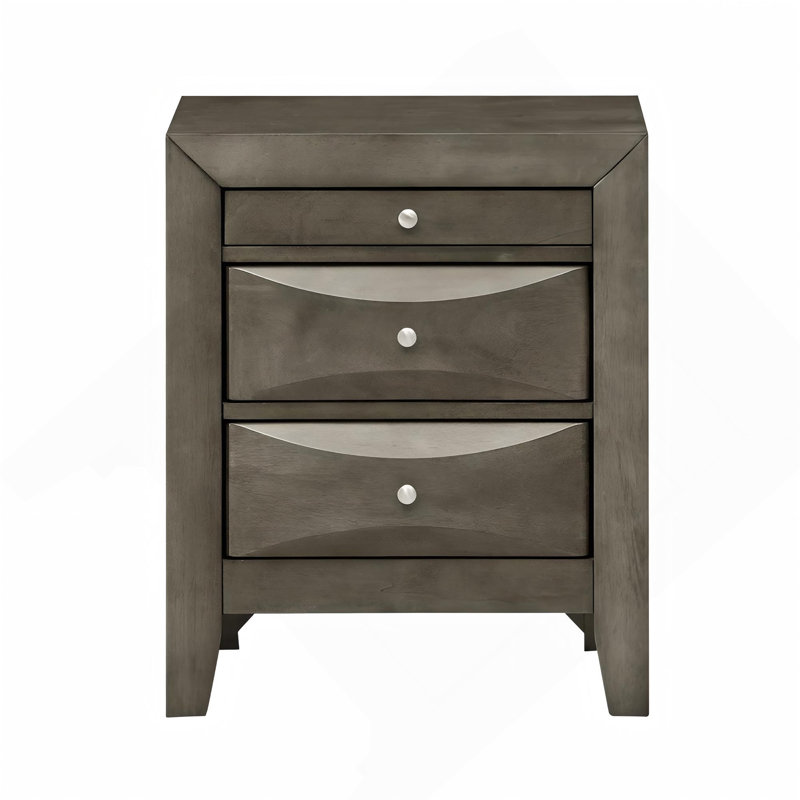 Table de chevet élégante avec rangement gris, Grey