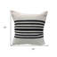 Coussin en coton rayé noir et blanc 22 po x 22 po