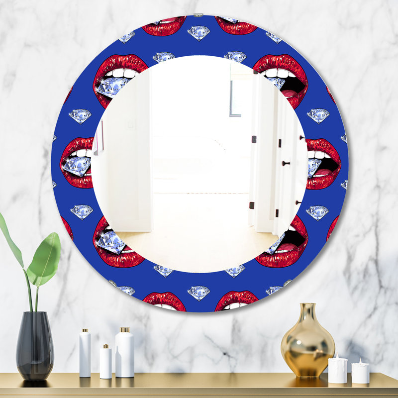 Miroir mural Hot Lips I, H 31,5 po x l po