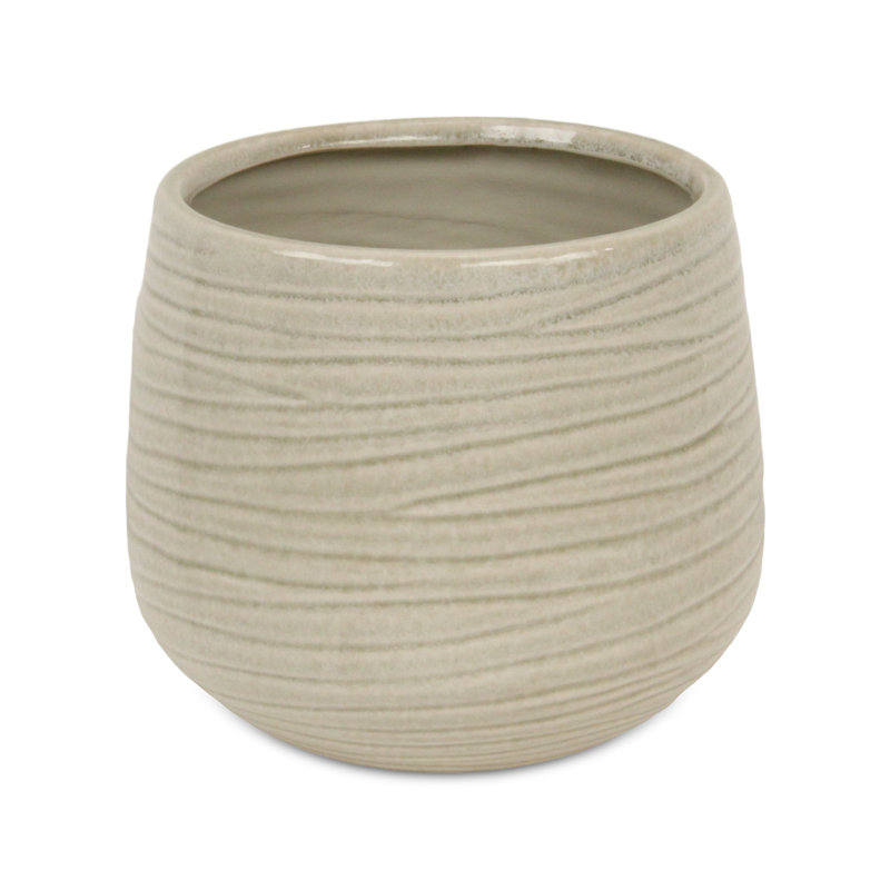 Grazielli Handmade Ceramic Pot Planter, 7.75" H x 7.5" W x 7.5" D, White