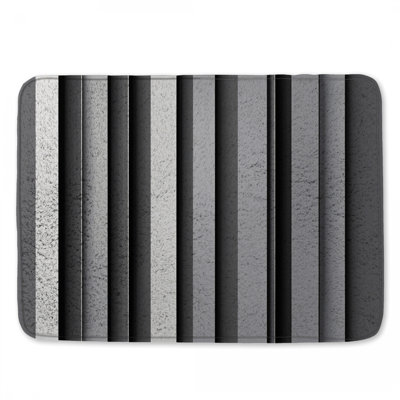 Tapis de bain gris à rayures verticales