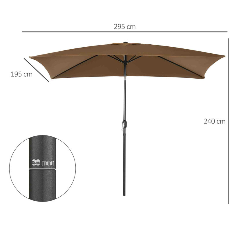 295cm Market Parasol, Brown