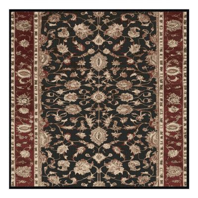 Machine Washable Persian Black Area Rug