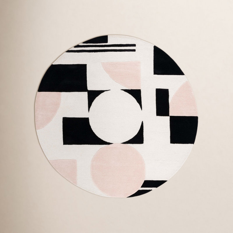 Felipe Wool Geometric Indoor Rug, Round 6'