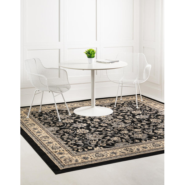 Charlton Home® Hanan Floral Black Area Rug & Reviews - Wayfair Canada