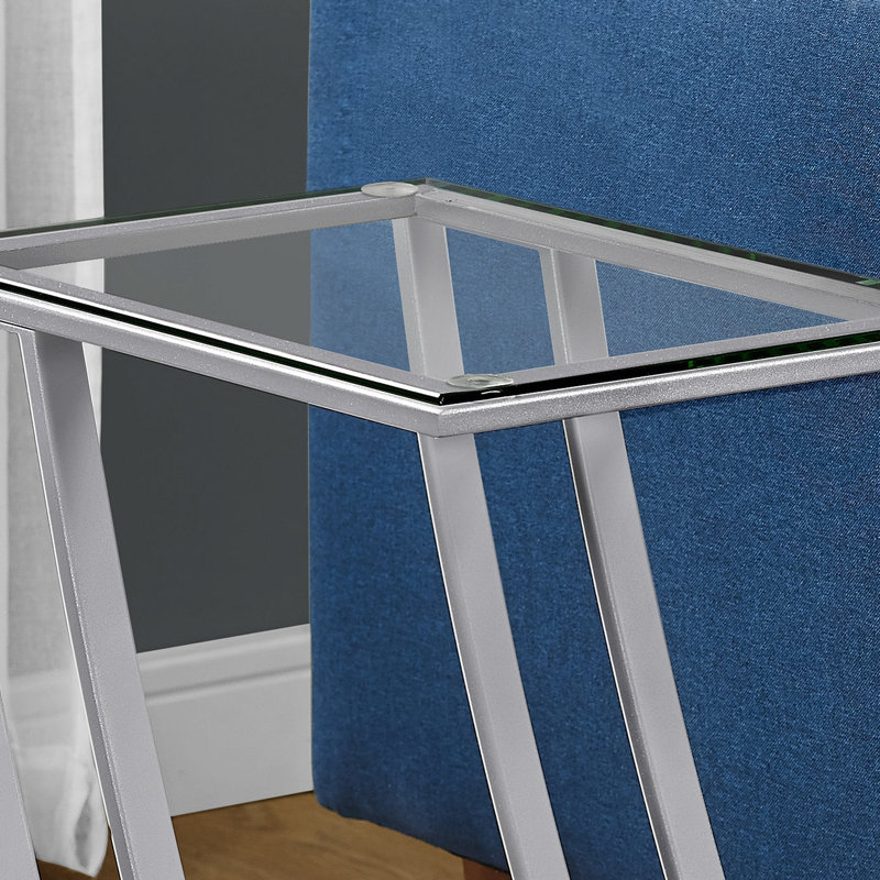 Table d'appoint décorative en forme de C, côté collation, salon, chambre à coucher, verre trempé, métal, contemporain, moderne