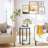 Modern Faux Marble Round Side Table Set Of 2, 2-piece 16 Inch Living Room End Table Accent Table Nightstand With Metal Frame For Bedroom, Small Spaces-1466501940