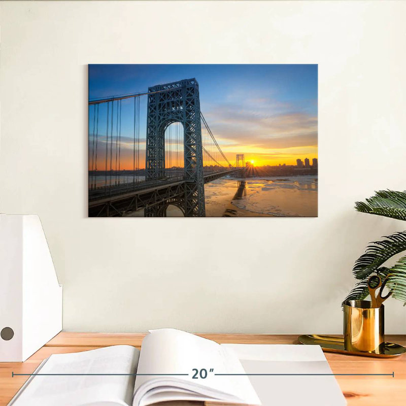 Lilie George Washington Bridge At Sunrise, 8" H x 12" W