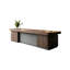 Bureau double 86,61 "de style chinois en bois de frêne blanc brun-1281390569