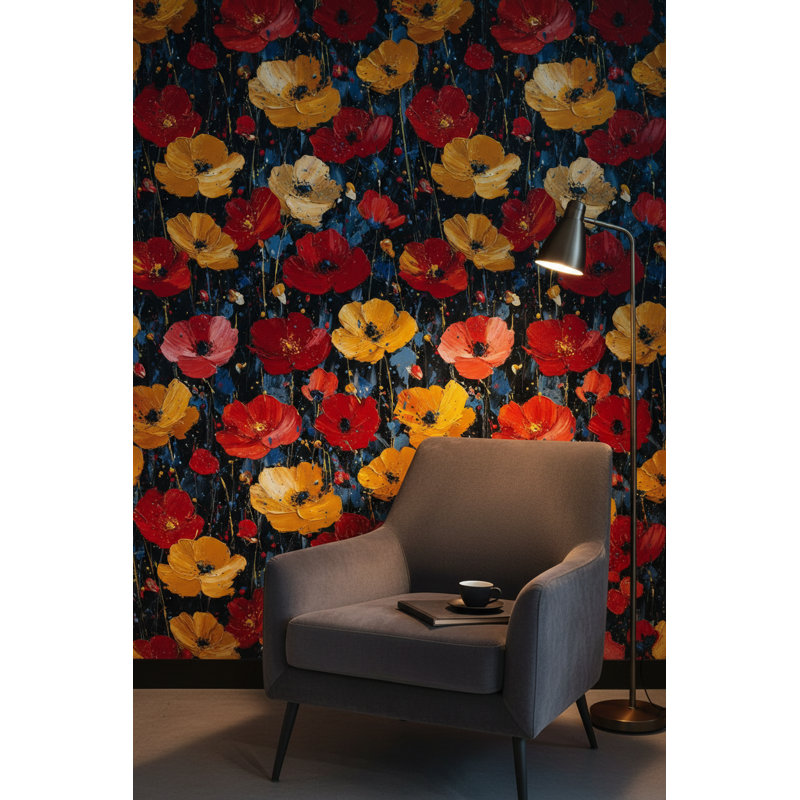 Papier peint floral abstrait