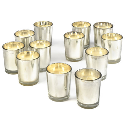 Ensemble de 12 petites votives en verre prérempli
