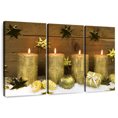 Bougies de Noël dorées