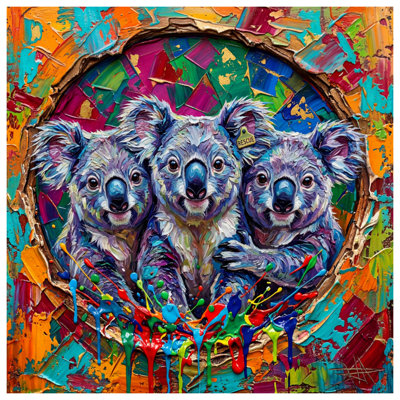 Colorful Koala Trio Comforter