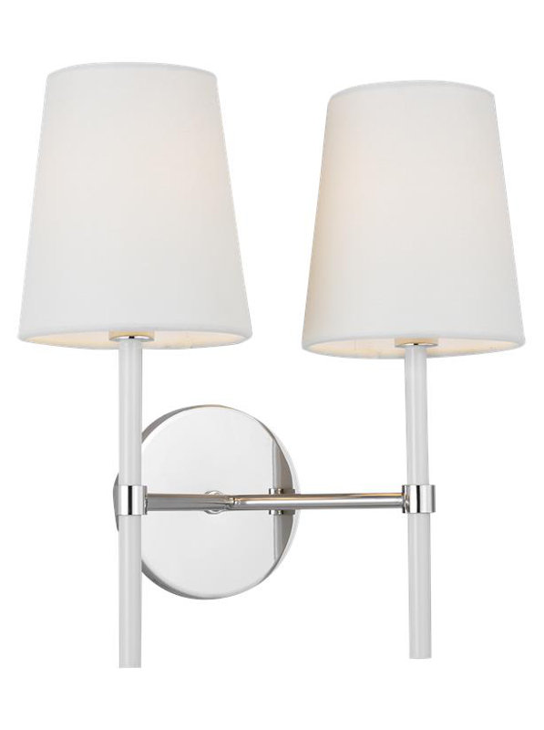 Monroe 2 - Light Armed Sconce, Polished Nickel