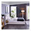 Très grand lit plateforme tapissier hydraulique en velours avec 2 tablettes, 2 lampes de lecture et port USB, beige-419364870
