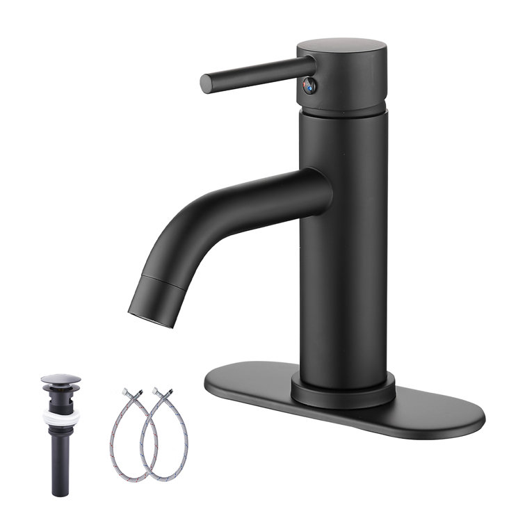 Single-Hole Single-handle Bathroom Faucet with Drain Assembly