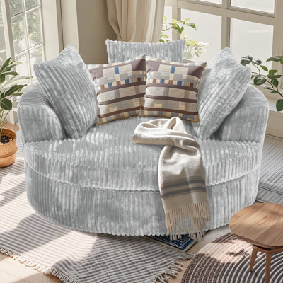 Chaise longue rembourrée 59 po avec accoudoirs et coussins décoratifs à compression, aucun assemblage requis