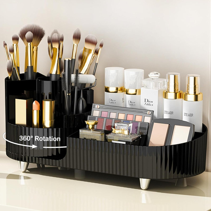 Priella Plastic Makeup Organizer, Black