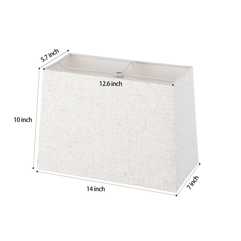 Abat-jour rectangulaire avoine, Brun, H 10 po x l 14 po x P 7 po