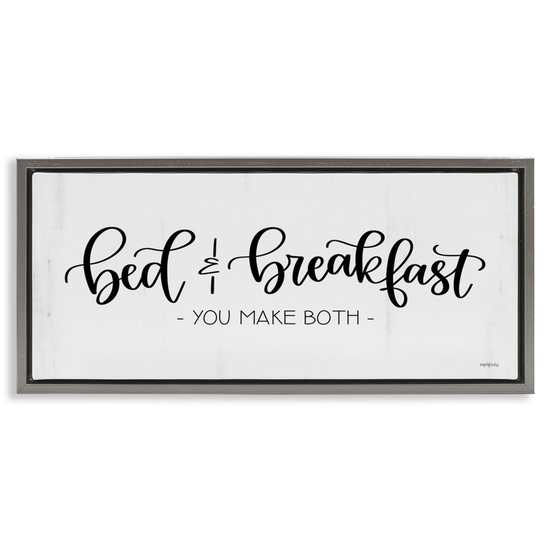Art mural sur toile Bed & Breakfast, H 11 po x l 25 po, Cadre flottant gris lustré