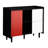 Modern Coffee Bar Cabinet With Black Base And Red Doors For Dining Area Sideboard Buffet Body Kitchen, Room-1206632239