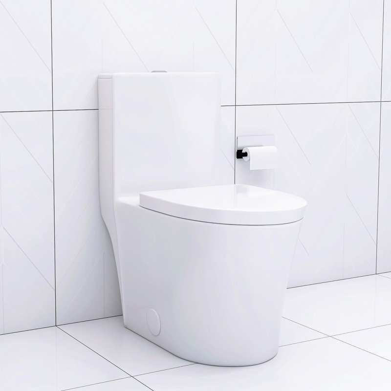 Contemporary Bathroom Toilet With Ultra-Quiet Flush And Soft-Close Seat Elongated Efficient Dual Long-Lasting Construction