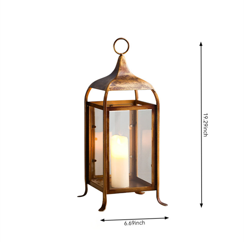 Metal Tabletop Candlestick, 19.29" H x 6.69" W x 6.69" D