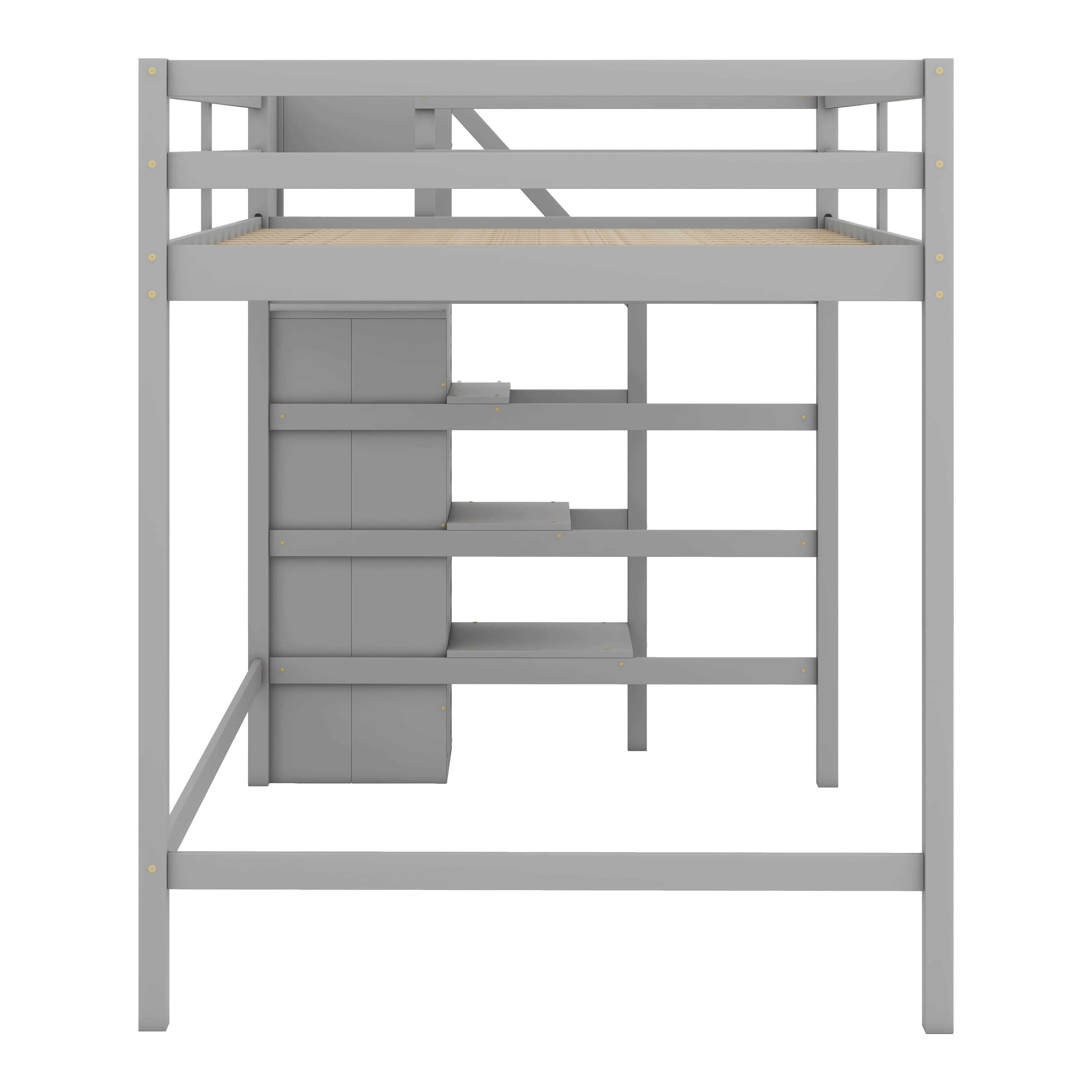 Latitude Run® Full Size Loft Bed With Built-In Storage Wardrobe, Multi ...