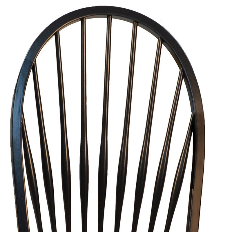 Chaise d'appoint à dossier Windsor en bois noir, Noir