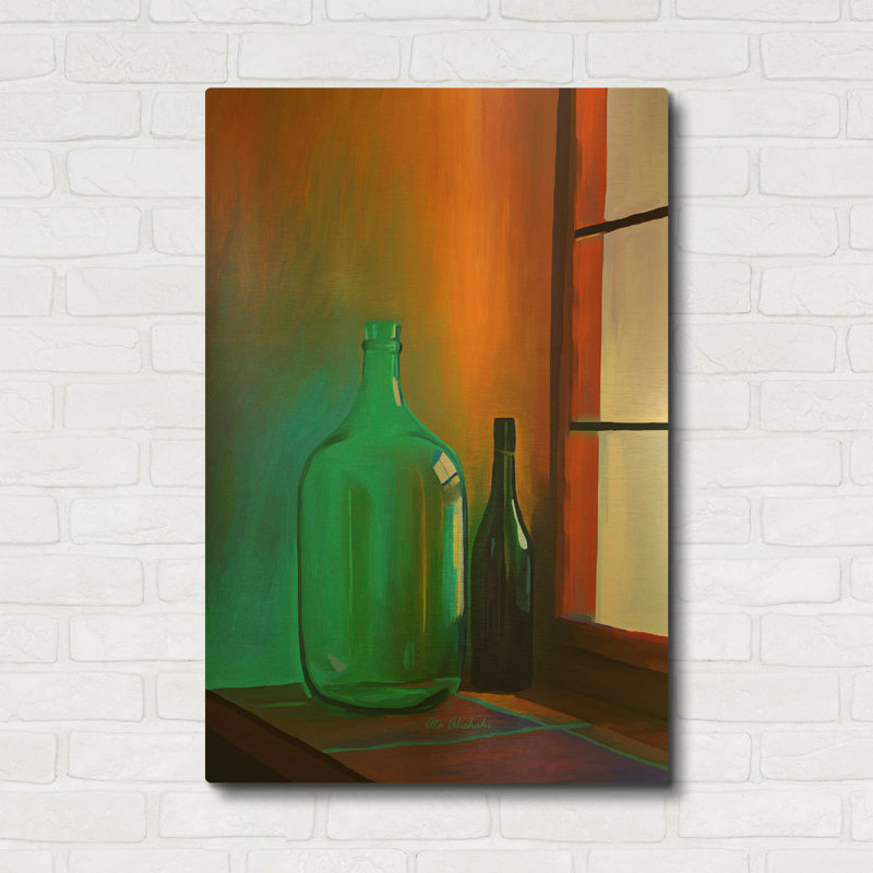 «Big Bottle» par Ata Alishahi, art mural en métal doré, 24 po x 36 po, 24 po x 36 po