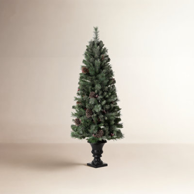 White Frosted 4' Pre-Lit Cypress Christmas Tree