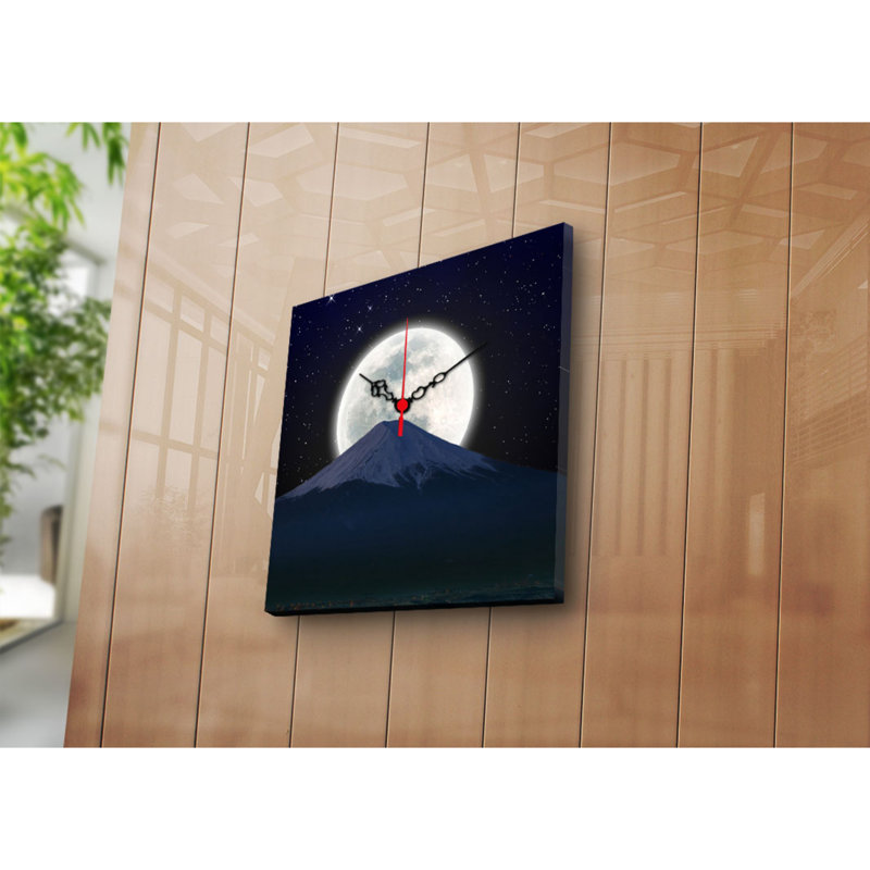Elegant Decorative Canvas Wall Clock, 11 x 11 inches | 100% Suede Canvas, 100% Wooden Frame (Thickness: 1.2 inches) | Perfect for Home Decor, Living Room, Office, Timeless Style & Functionality