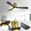 Ventilateur de plafond encastré de 52 pouces avec 3 pales en bois massif, télécommande, moteur à courant continu réversible pour le salon