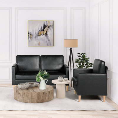Milaina 2 Piece Faux Leather Living Room Set