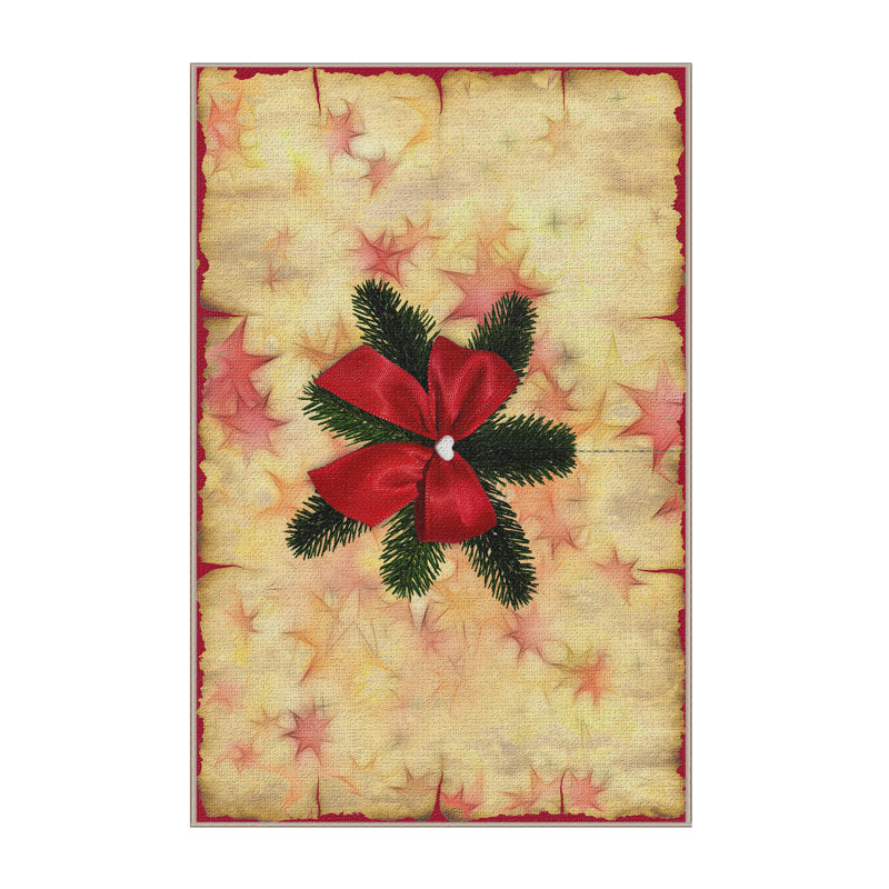 Tapis beige Christmas, Rectangle 2 pi x 4 pi