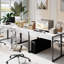 HOMCOM High Gloss Computer Desk with 2 Drawers 100 x 50 cm White and Black