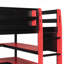 Lit mezzanine en bois avec bureau, support de rangement latéral, tablettes multiples et lumière RVB-475158583-475158580