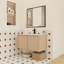 Meuble-lavabo flottant de 36 po avec lavabo, armoire murale moderne en chêne clair, cuve en céramique à bord mince, portes à fermeture en douceur, rangement spacieux, installation facile-1807755308