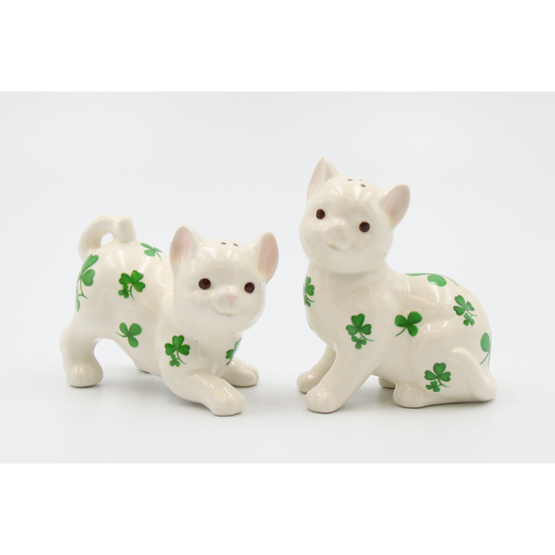 Ensemble de salière et poivrière pour chat Cosmos cadeaux Shamrock