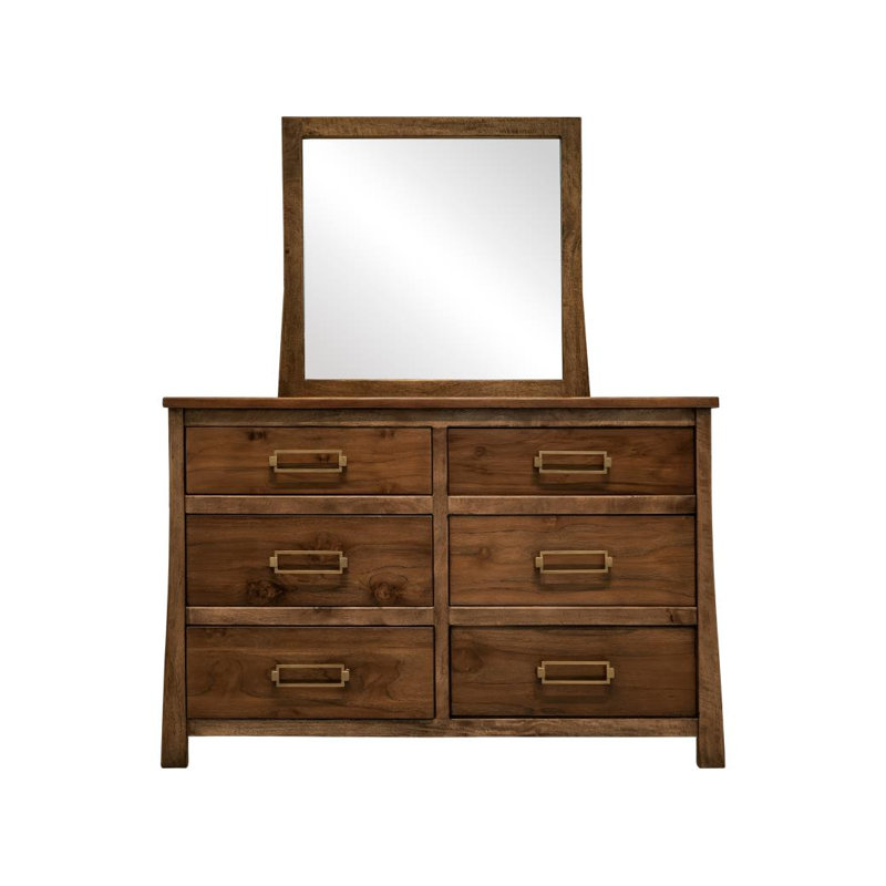 Commode Roots à 6 tiroirs avec miroir