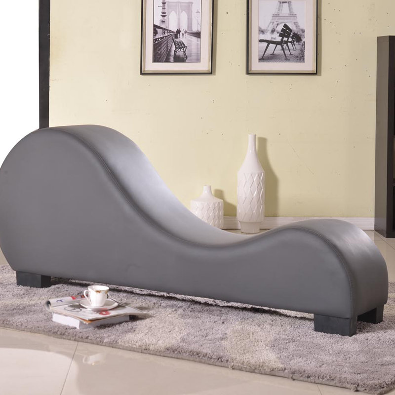 Méridienne sans accoudoirs en similicuir Amettes, Faux cuir gris