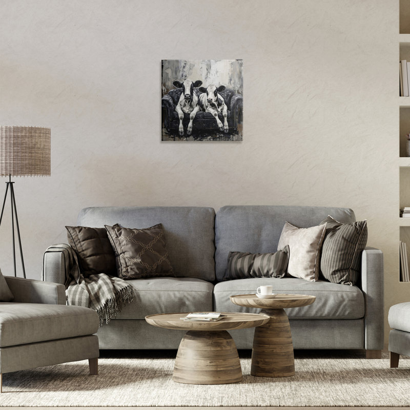 «Lounging Cows on Couch», art mural par LSR Creative Studio, H 17 po x l 17 po