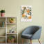 Affiche murale abstraite de fleurs et de fruits d'agrumes frais-988584143