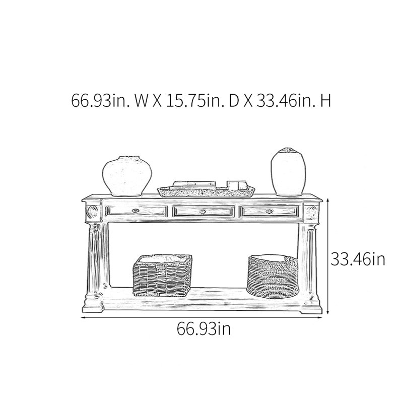 Console Retro Retro, 33.46" H x 66.93" W x 15.75" D